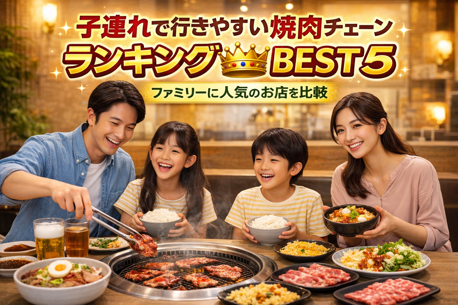 子連れで行きやすい焼肉チェーンランキングBEST5|ファミリーに人気のお店を比較