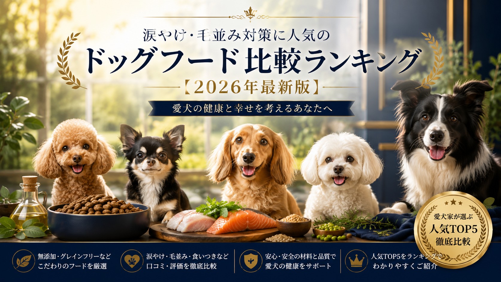 涙やけ・毛並み対策に人気のドッグフード比較ランキング【2026年最新版】